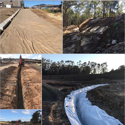 subsoil drainage, pipe laying, ground works for new housing subdivisions, excavation company Sydney