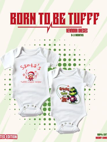 Limited Edition Newborn Onesies: Tufff Holiday Styles for 0-3 Months!"