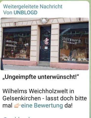 Laden-Anschrift "Ungeimpfte ungewünscht"