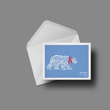 typography polar bear using Stempel font