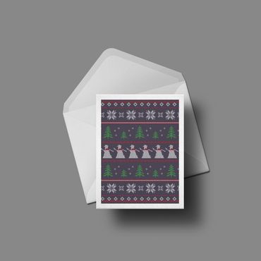 Holiday sweater using "x"s to mimic knitting