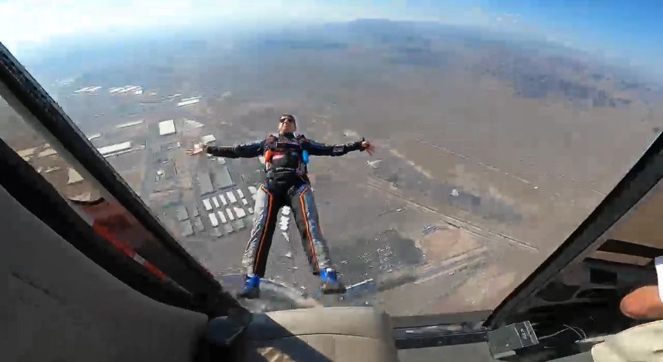 Matt Jaskol free falling into his home town NASCAR race at Las Vegas Motor Speedway