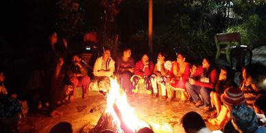Dandeli resorts camp fire,  fire camp in Dandeli, bon-fire
