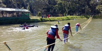 Burma Bridge Crossing in Kingfisher Dandeli resort