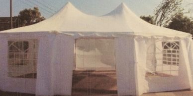 PALM SPRINGS enclosed tents for the protection of your items and convenient shade for our customers.