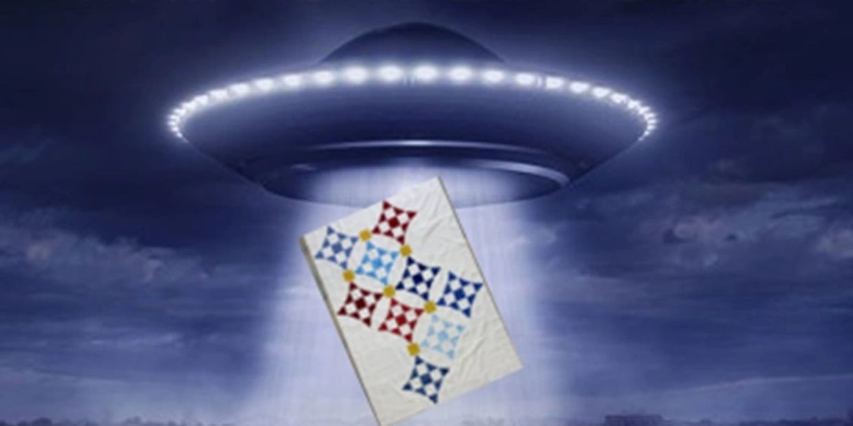 Flying Saucer with Quilt floating underneath