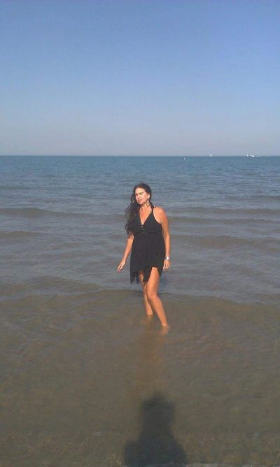 A woman in a beach