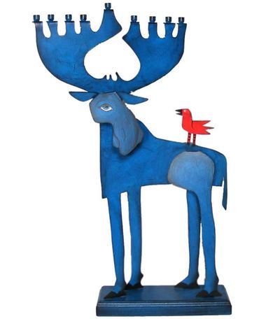 Blue Moose Menorah by Acme Animal