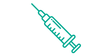 An outline of a syringe.