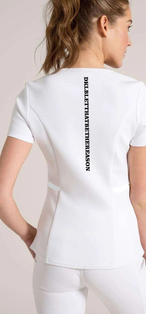 Two Piece White Mandarin Set w/Logo.