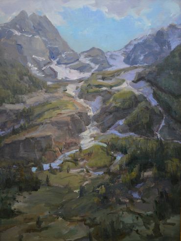 Patchwork of snow 24x18 Available