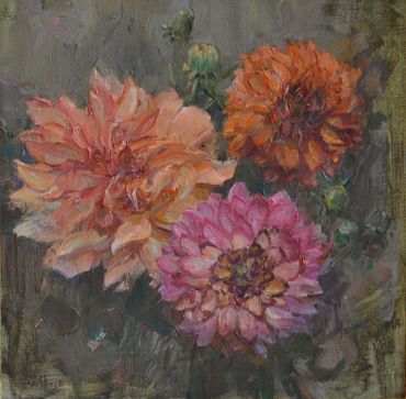 Dahlias 12x12