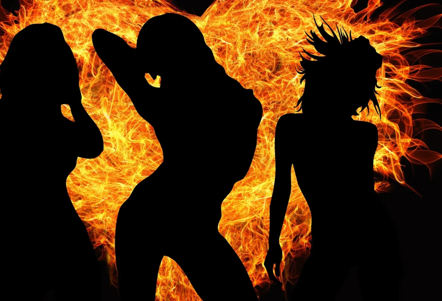 strippers with flames