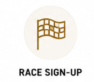 Checkered flag icon representing race sign-up.