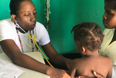 Dr. Nadage provides well-baby check ups and malnutrition screenings.