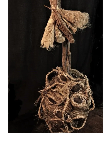 escultura em cestaria com juta cutting