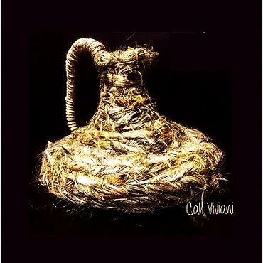 jarro feito em cestaria com juta cutting