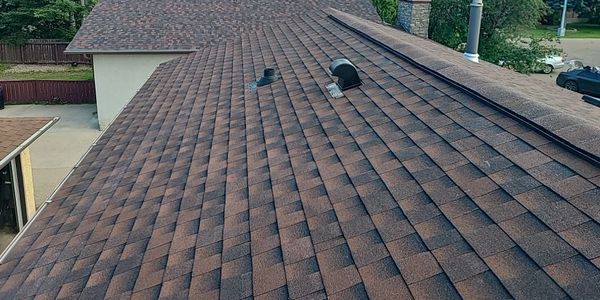 Hickory GAF Timberline HDZ asphalt Shingle installed on a residential roof in Edmonton.