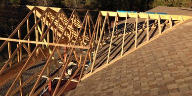 Here we are adding framing to a existing roof to create a front porch. 