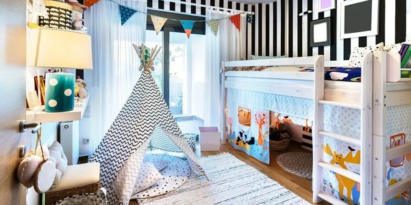 Kid's room featuring a cozy tent post Simply Elegant Co's housekeeping service in Orlando Central FL.
