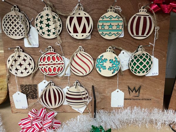 Laser cut Christmas ornaments