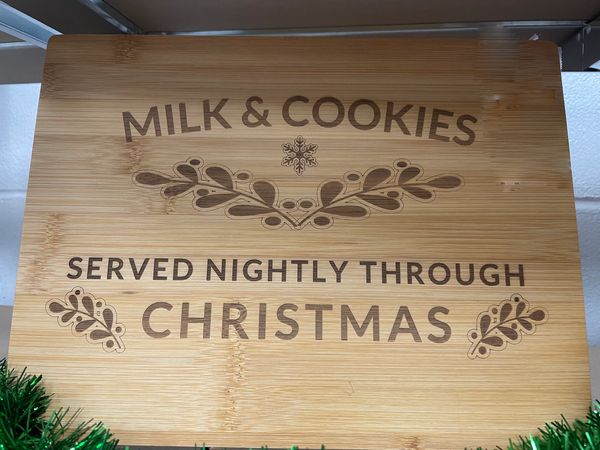 Custom laser engraved bamboo cutting board