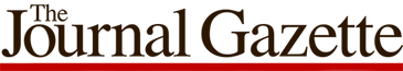 Logo of The Journal Gazette newspaper with bold black text and red underline.