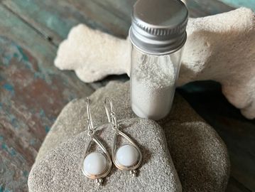 Breastmilk Earrings. Memorial glass beads Canada. 