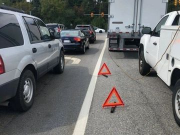 Truck breakdown in traffic