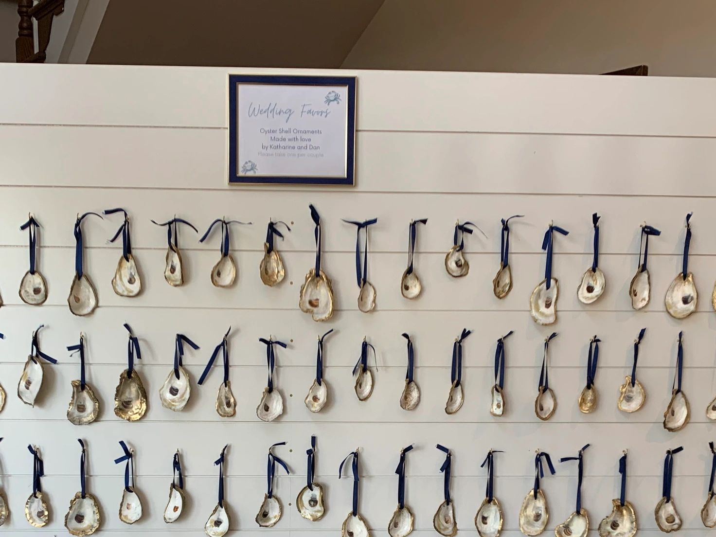 Oyster shell ornaments for wedding favors for guests