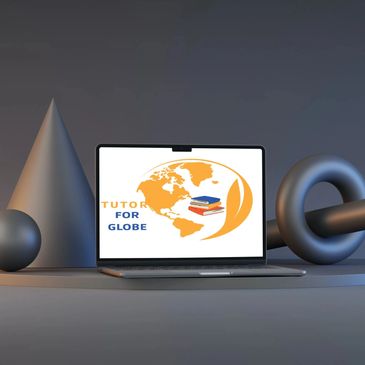 A laptop screen with tutor for globe image