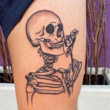 Skeleton Tattoo by Kara.
San Diego Best Tattoo Shop