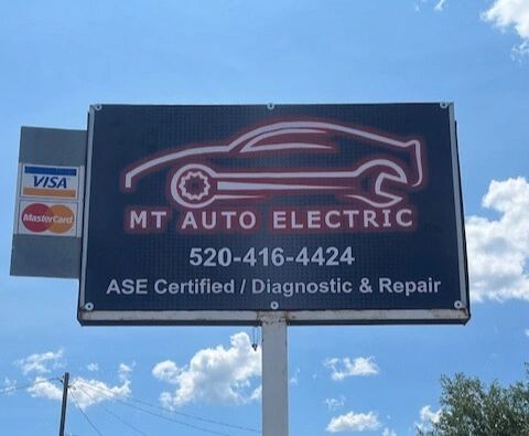 Sign for MT Auto Electric offering repair and diagnostic services.