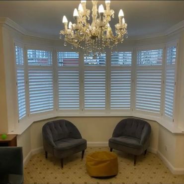 7 sided bay with white shutters open