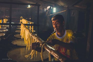 Tofu skin making in Mekong delta