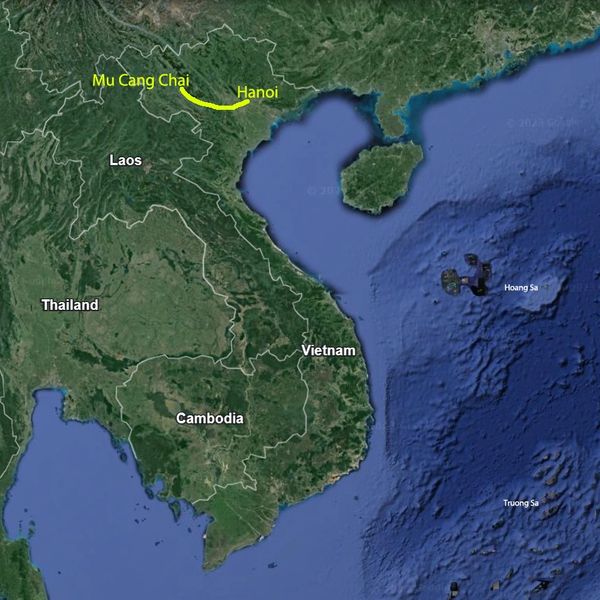 Map of Mu Cang Chai Rice Terrace