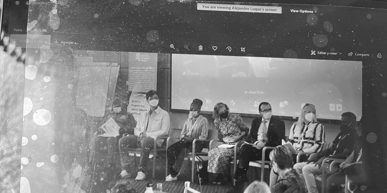 A picture of a group discussion at the UNEP conference