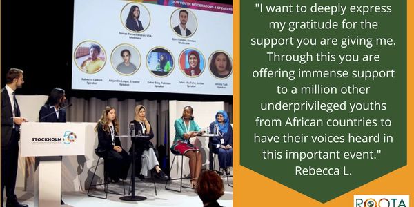 Testimonial from Rebecca L. thanking ROOTA for its continued support