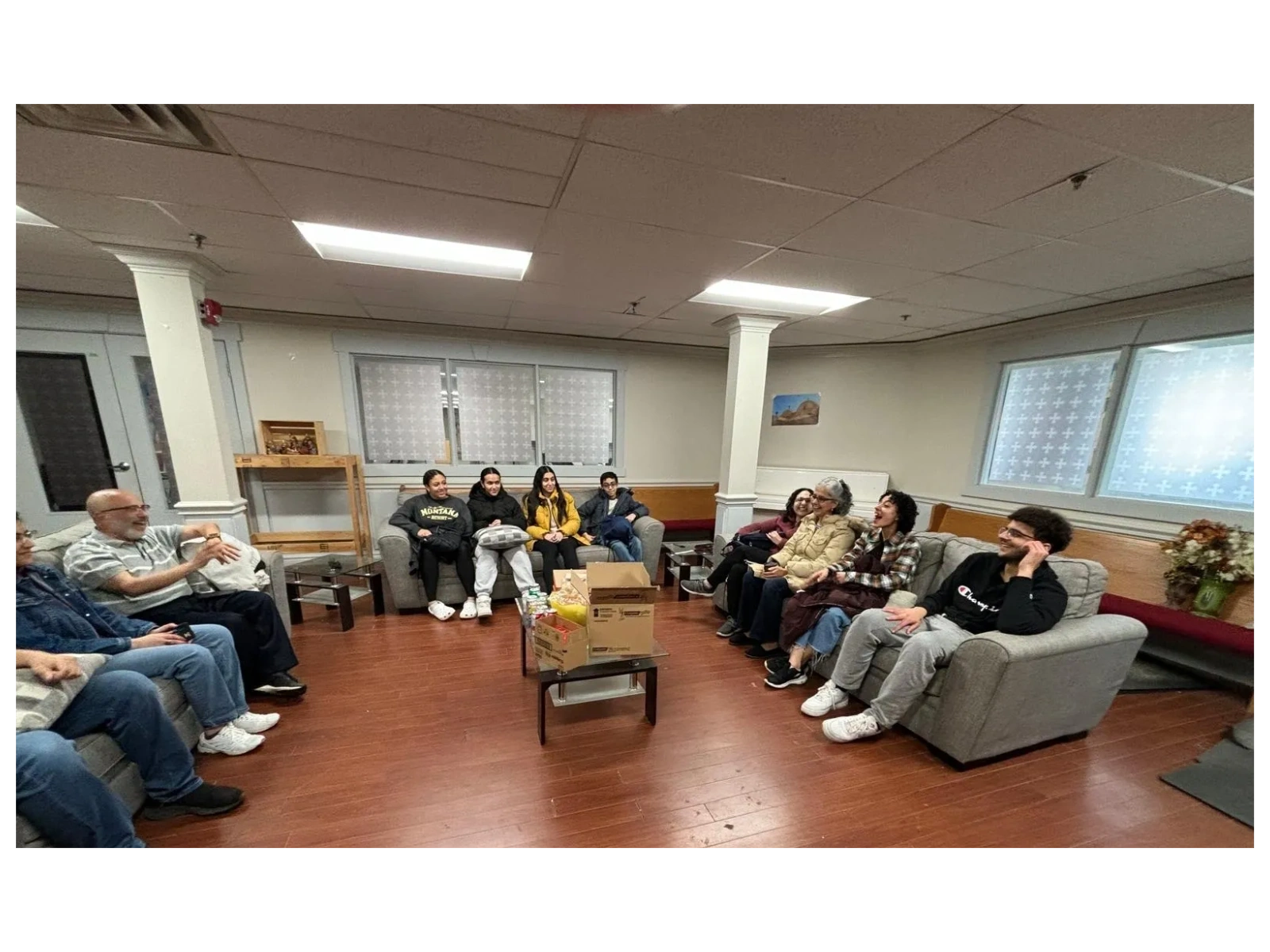 A group of people hanging out