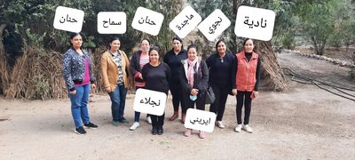 A group of Zabaleen women who obtained scholarships