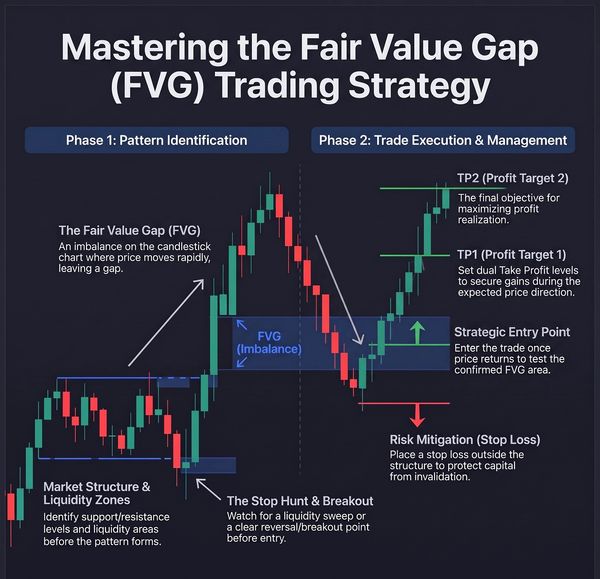 Trading guide on mastering the Fair Value Gap (FVG) strategy.