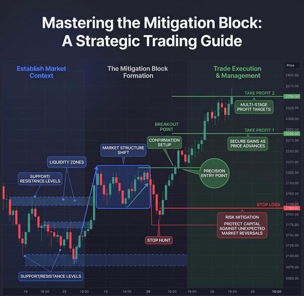 Guide on mastering the Mitigation Block trading strategy.