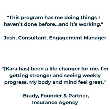 Quotes praising a program's effectiveness from Josh and Brady.