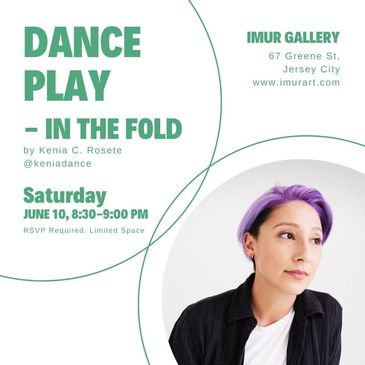 Promotional poster for 'Dance Play - In The Fold' event by Kenia C. Rosete.