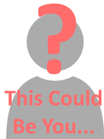 Silhouette with a red question mark and text 'This Could Be You...'.