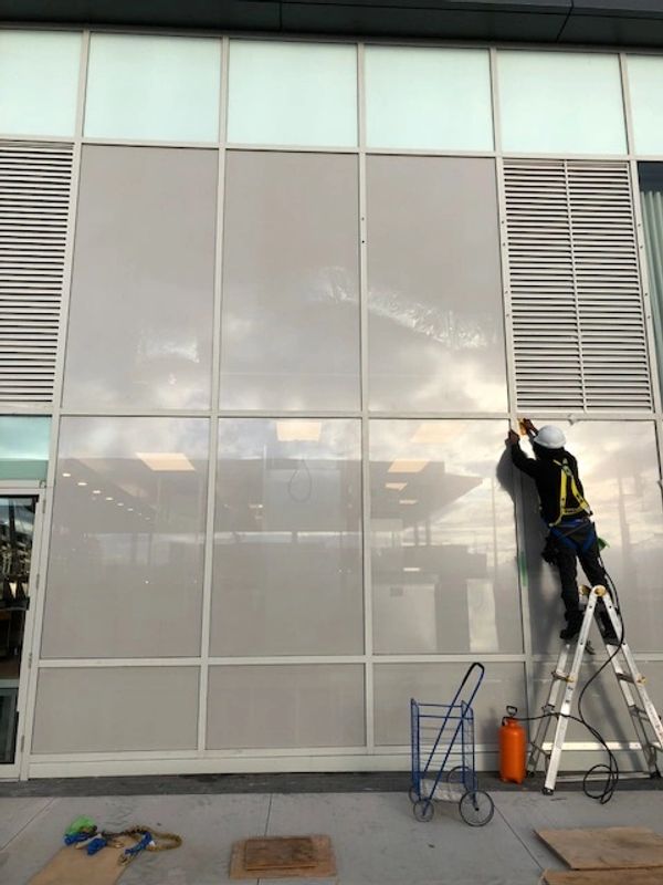 exterior glass film installation