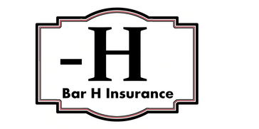 Logo of Bar H Insurance with a large H and decorative border.