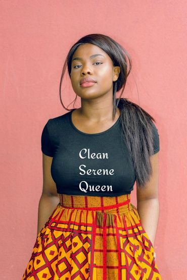 Clean Serene Queen black scoop neck tea