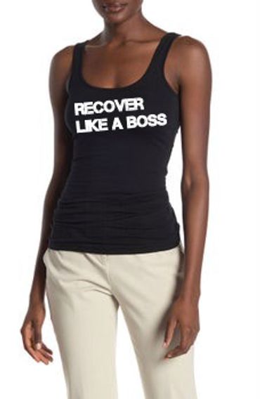 Recover like a boss women's black tank top