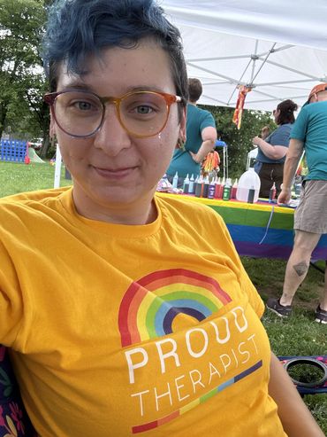 Therapist at a Pride Event in June 2025